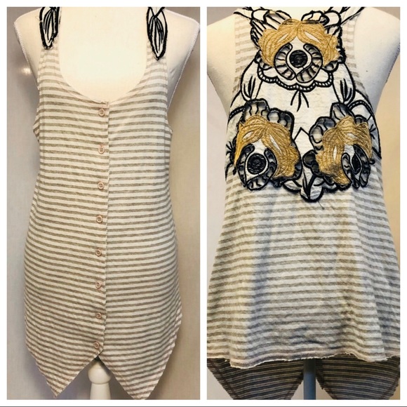 Tank top Open cardigan lightweight lace back large small med - Picture 1 of 7